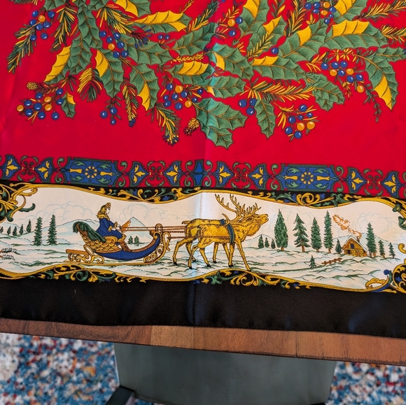 Vintage Avon 1970's Christmas Sleigh Ride Scarf - Picture 4 of 9